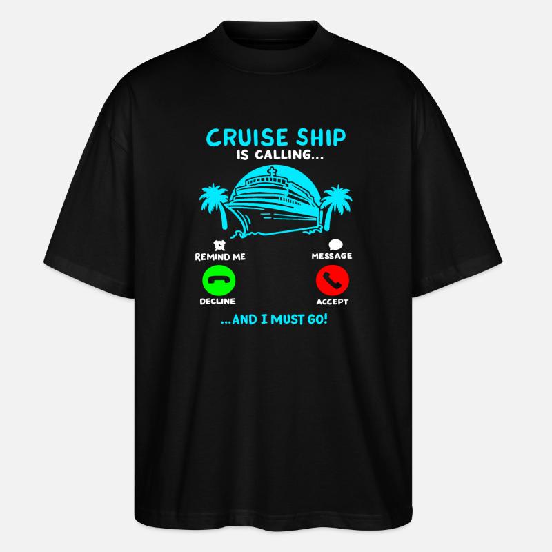 Kreuzfahrt Sommerurlaub - Stanley/Stella Oversized Unisex Bio T-Shirt Blaster 2.0 - Schwarz