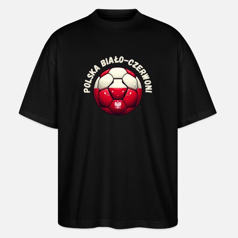 Polnischer Fußball - Stanley/Stella Oversized Unisex Bio T-Shirt Blaster 2.0 - Schwarz