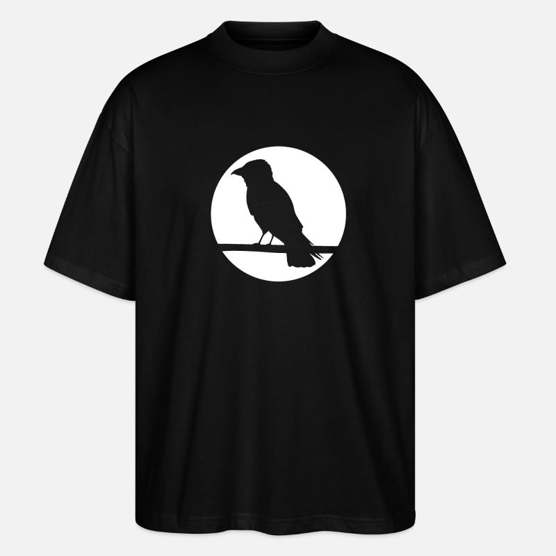 Krähe auf Ast - Stanley/Stella Oversized Unisex Bio T-Shirt Blaster 2.0 - Schwarz