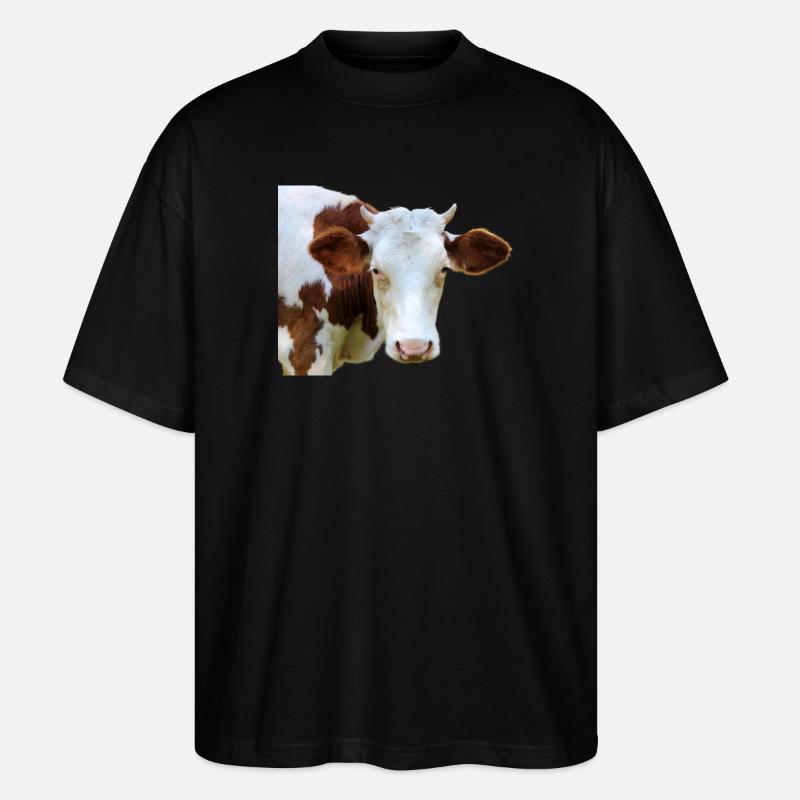 Kuh Kuhkopf - Stanley/Stella Oversized Unisex Bio T-Shirt Blaster 2.0 - Schwarz