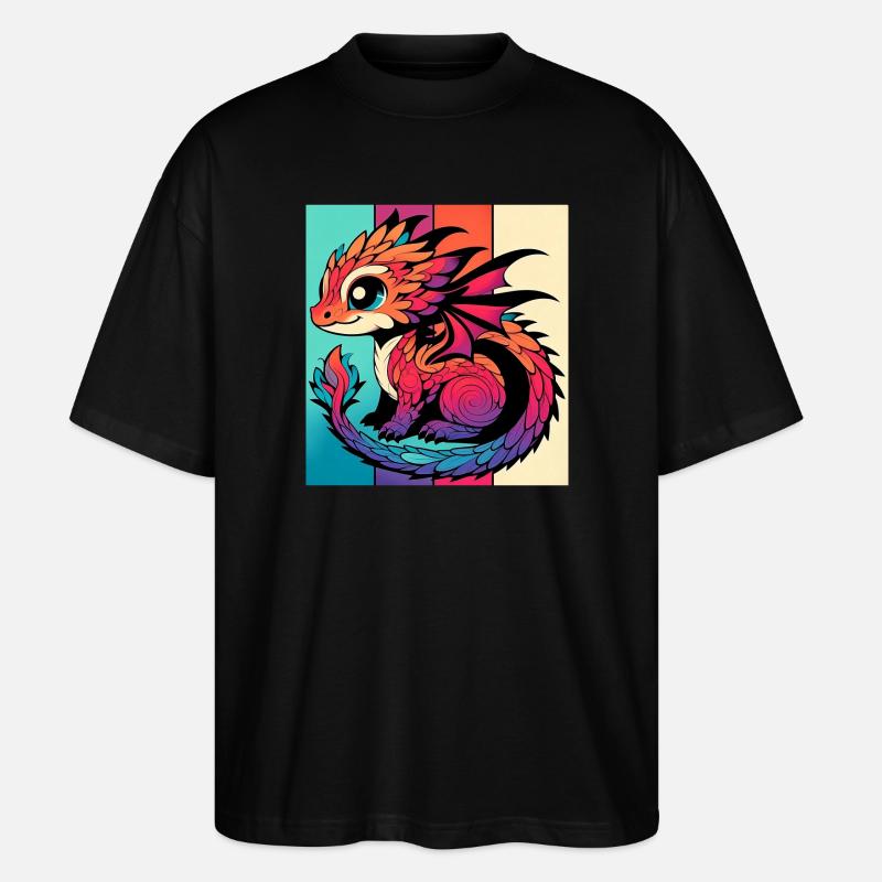 Drache - Stanley/Stella Oversized Unisex Bio T-Shirt Blaster 2.0 - Schwarz