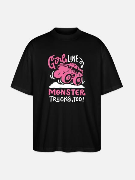 Monstertruck für Mädchen - Stanley/Stella Oversized Unisex Bio T-Shirt Blaster 2.0 - Schwarz