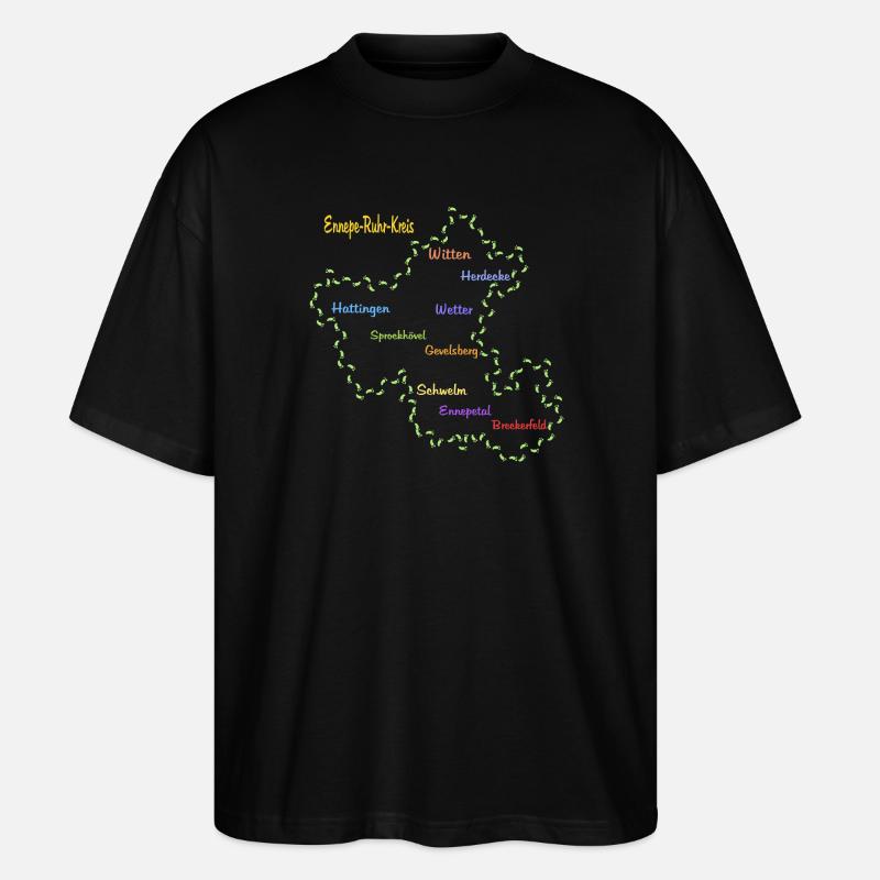 Ennepe Ruhr Kreis - Stanley/Stella Oversized Unisex Bio T-Shirt Blaster 2.0 - Schwarz