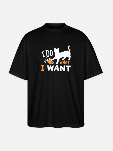 Katze Kätzchen Wortspiel - Stanley/Stella Oversized Unisex Bio T-Shirt Blaster 2.0 - Schwarz