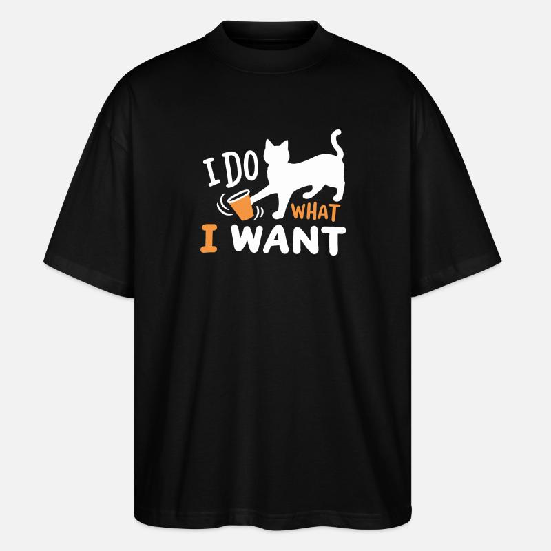 Katze Kätzchen Wortspiel - Stanley/Stella Oversized Unisex Bio T-Shirt Blaster 2.0 - Schwarz