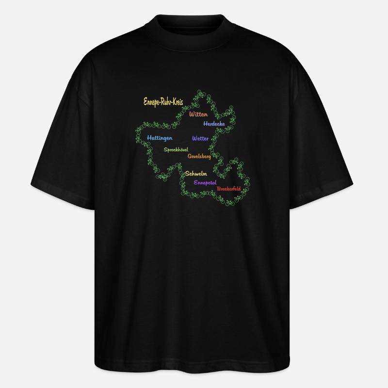 Ennepe Ruhr Kreis - Stanley/Stella Oversized Unisex Bio T-Shirt Blaster 2.0 - Schwarz