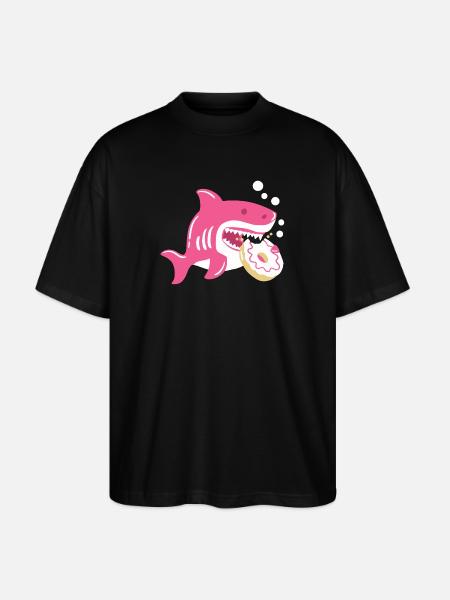 Donut und Hai - Stanley/Stella Oversized Unisex Bio T-Shirt Blaster 2.0 - Schwarz