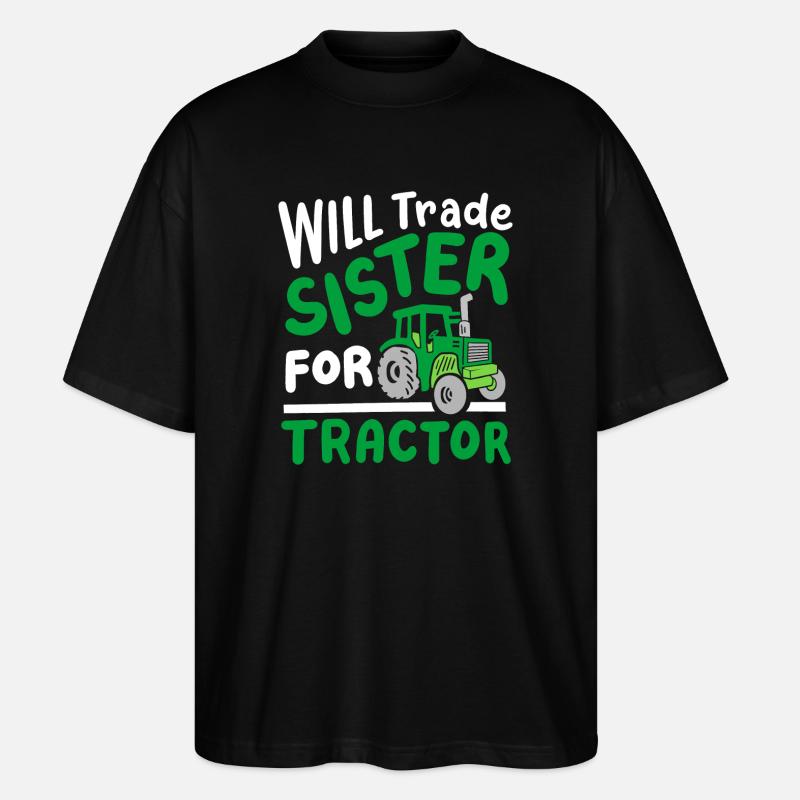 Traktor Schwester Landwirtschaft - Stanley/Stella Oversized Unisex Bio T-Shirt Blaster 2.0 - Schwarz