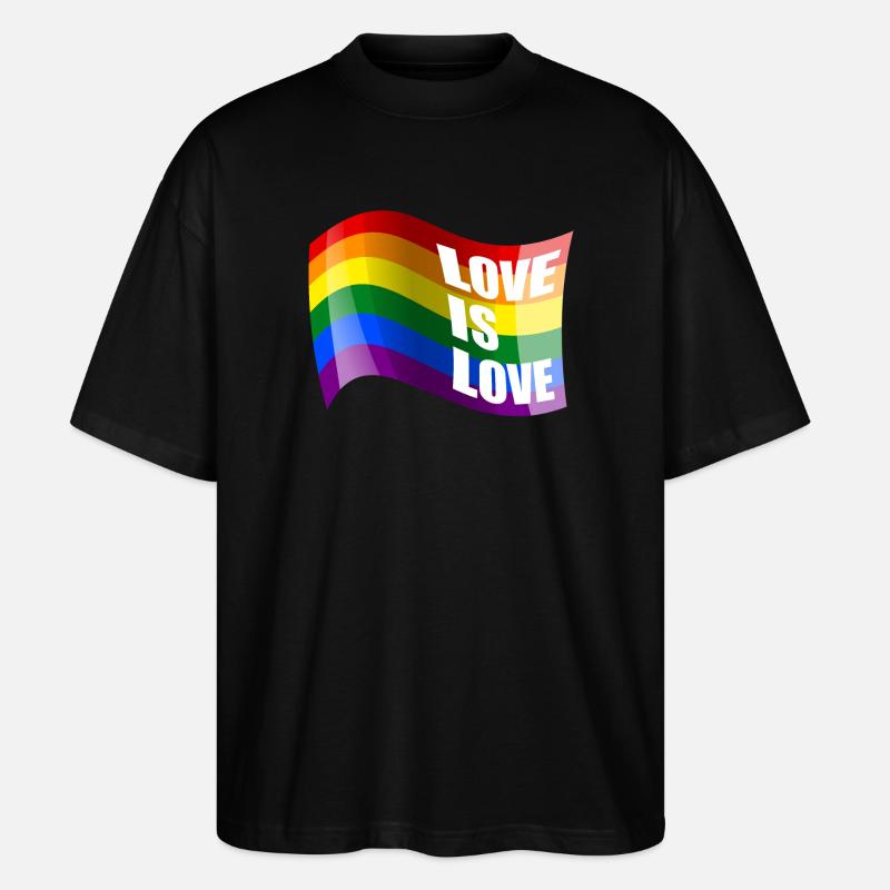 L’amour arc-en-ciel est l’amour - T-shirt bio Blaster 2.0 coupe oversize Stanley/Stella Unisexe - noir