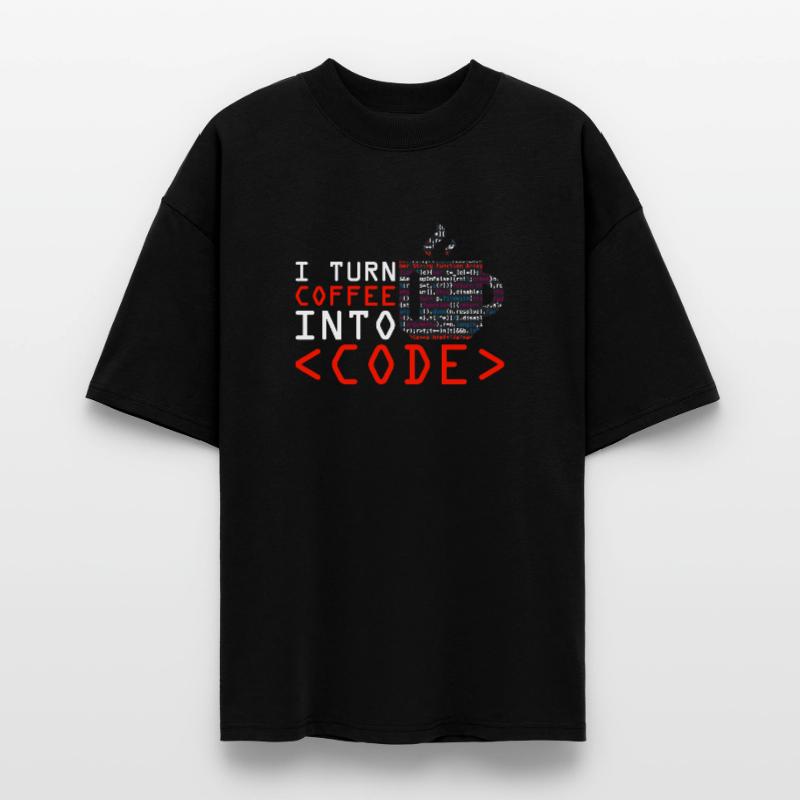 Programmers generate code from coffee Stanley/Stella Oversized Unisex Organic T-shirt Blaster 2.0