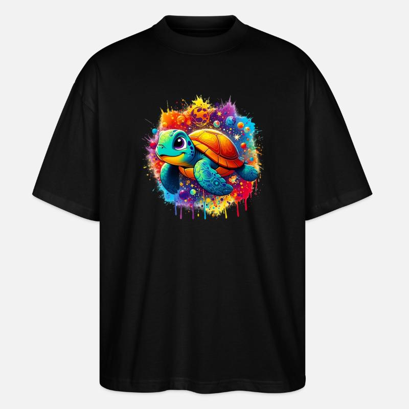 Schildkröte - Stanley/Stella Oversized Unisex Bio T-Shirt Blaster 2.0 - Schwarz