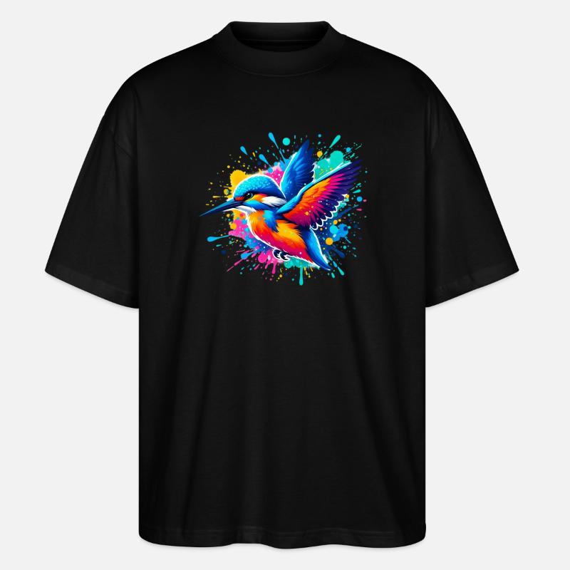 Eisvogel - Stanley/Stella Oversized Unisex Bio T-Shirt Blaster 2.0 - Schwarz
