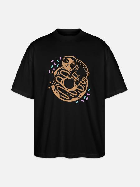 Donut und Faultier - Stanley/Stella Oversized Unisex Bio T-Shirt Blaster 2.0 - Schwarz