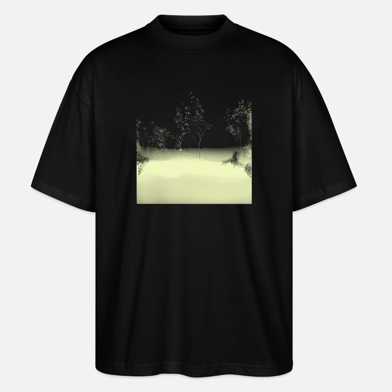 Mystischer Morgennebel im Wald - Stanley/Stella Oversized Unisex Bio T-Shirt Blaster 2.0 - Schwarz