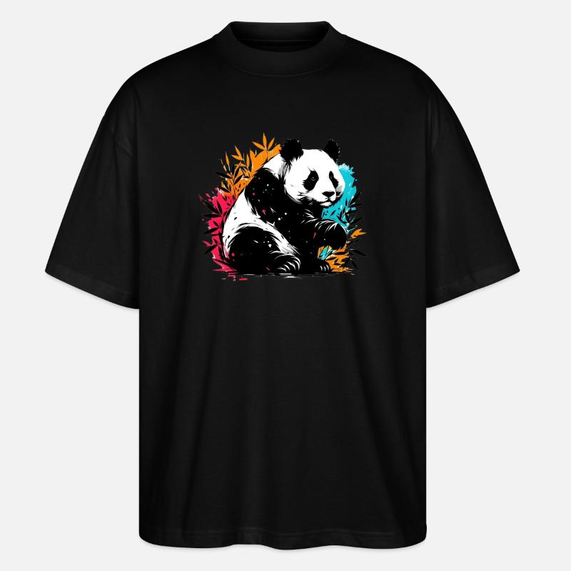 Panda - Stanley/Stella Oversized Unisex Bio T-Shirt Blaster 2.0 - Schwarz
