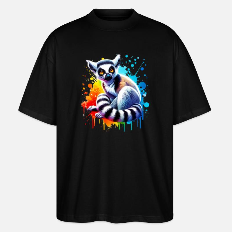 Lemur - Stanley/Stella Oversized Unisex Bio T-Shirt Blaster 2.0 - Schwarz