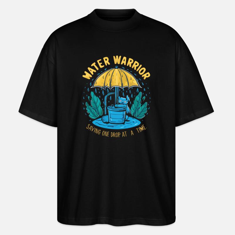Wasserkrieger Tropfenheld - Stanley/Stella Oversized Unisex Bio T-Shirt Blaster 2.0 - Schwarz