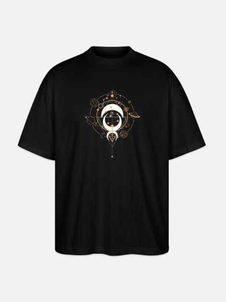 Cosmic Geometry Orbital Emblem - Stanley/Stella Oversized Unisex Organic T-shirt Blaster 2.0 - black