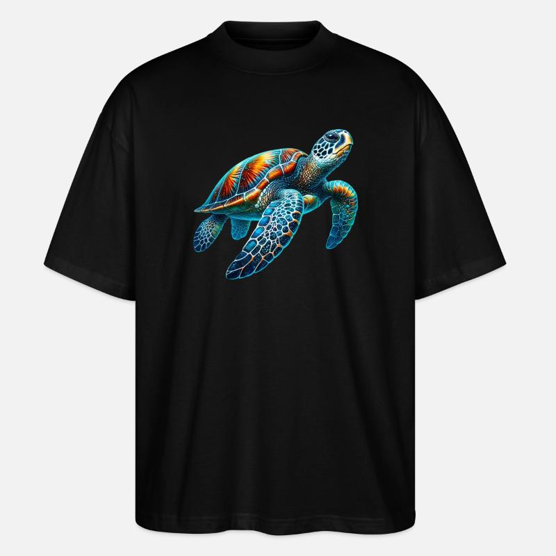 Schildkröte - Stanley/Stella Oversized Unisex Bio T-Shirt Blaster 2.0 - Schwarz