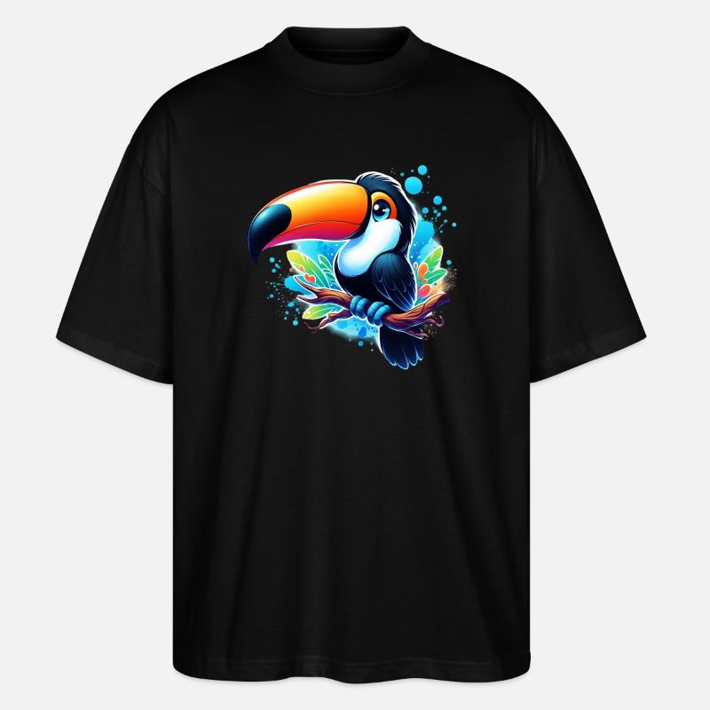 Toucan - T-shirt bio Blaster 2.0 coupe oversize Stanley/Stella Unisexe - noir