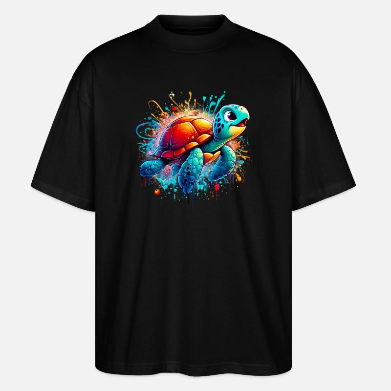 Turtle - Stanley/Stella Oversized Unisex Organic T-shirt Blaster 2.0 - black