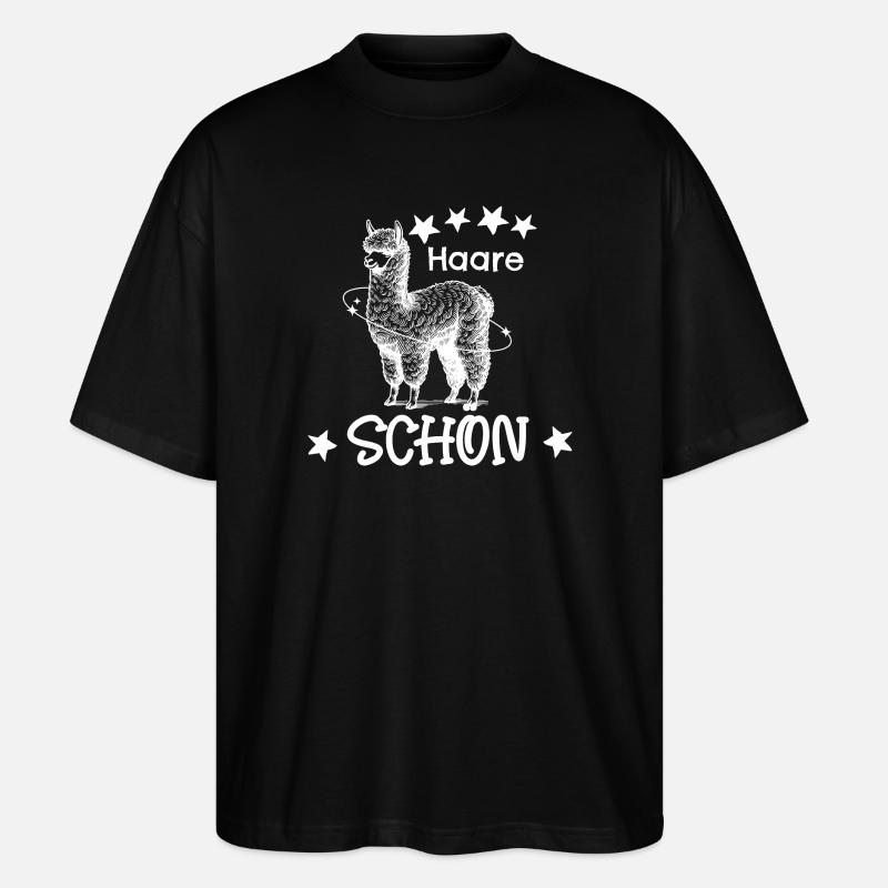 Witziges Alpaka süß - Stanley/Stella Oversized Unisex Bio T-Shirt Blaster 2.0 - Schwarz