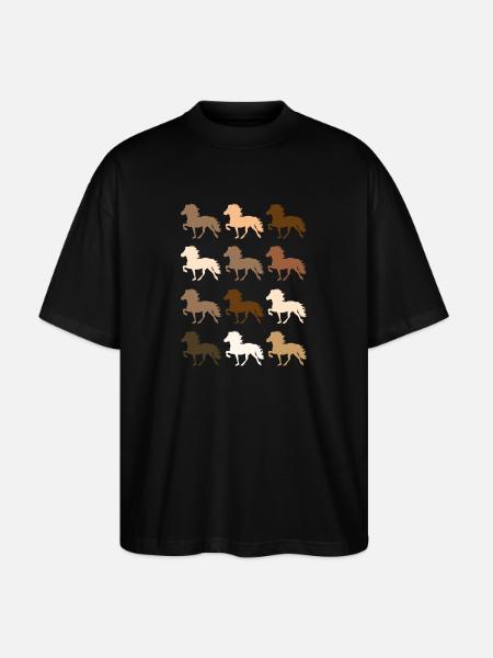 Icelandic horse - Stanley/Stella Oversized Unisex Organic T-shirt Blaster 2.0 - black