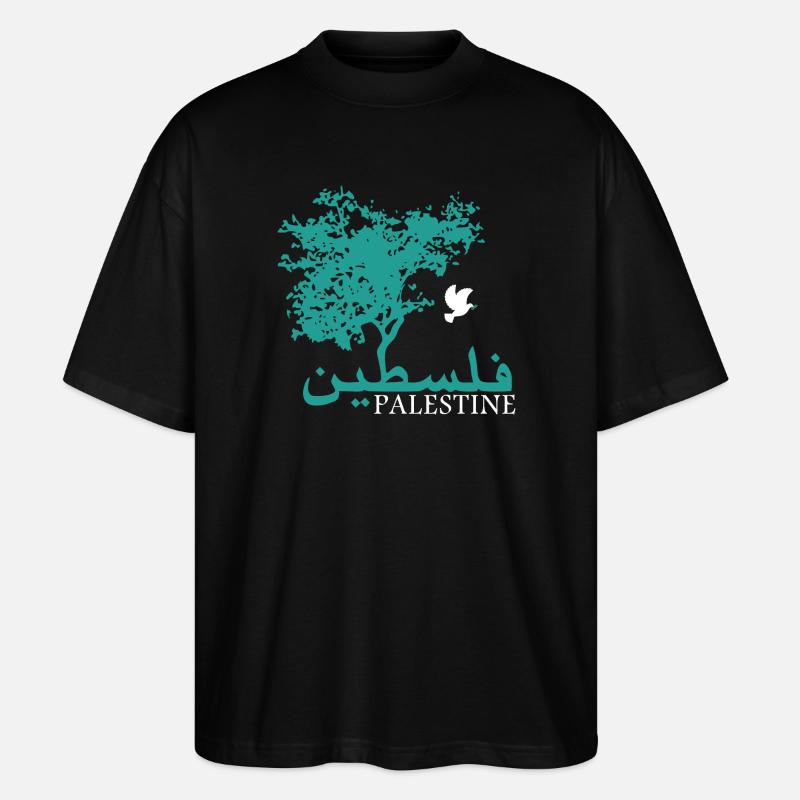 Olivetree Peace Palestine - Stanley/Stella Oversized Unisex Bio T-Shirt Blaster 2.0 - Schwarz