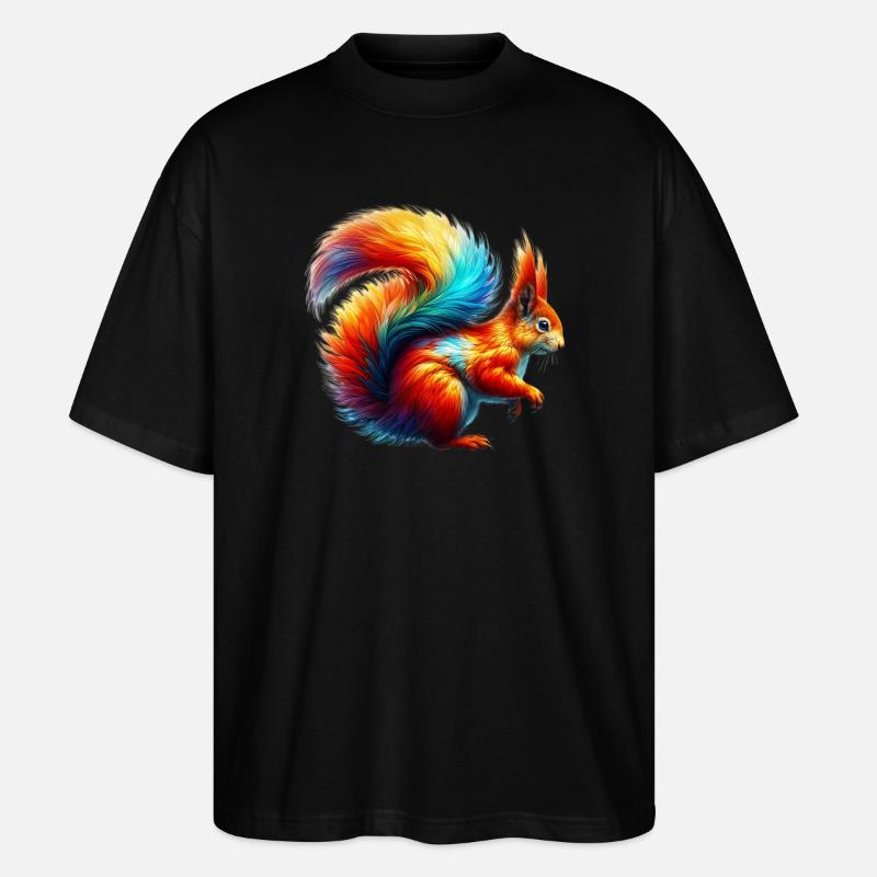 Eichhörnchen - Stanley/Stella Oversized Unisex Bio T-Shirt Blaster 2.0 - Schwarz