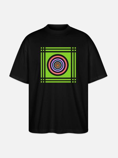 Geometric play of colours in colour - Stanley/Stella Oversized Unisex Organic T-shirt Blaster 2.0 - black