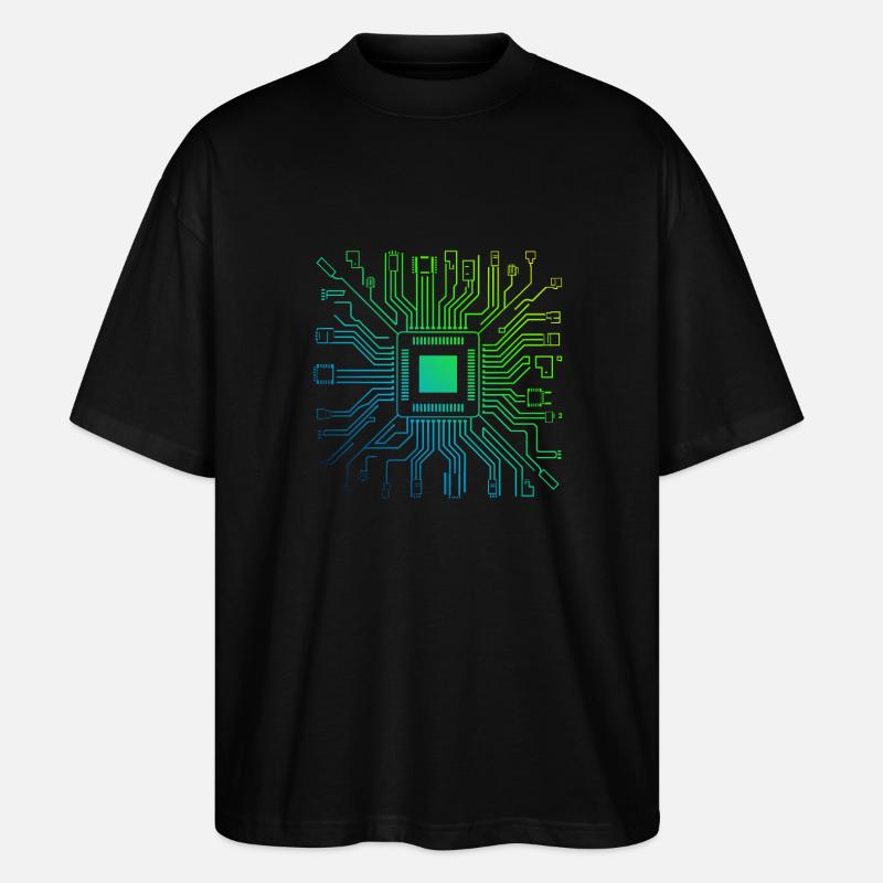Colorful Computer Circuit Board Tech Electronic - Stanley/Stella Oversized Unisex Organic T-shirt Blaster 2.0 - black