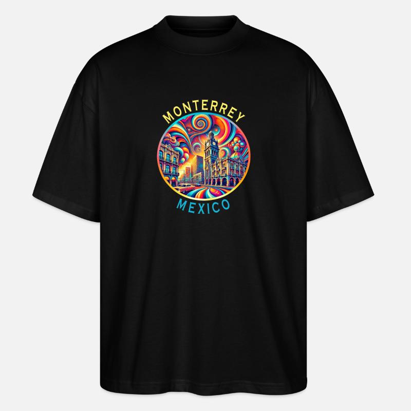 Monterrey Mexico cities art design - Stanley/Stella Oversized Unisex Organic T-shirt Blaster 2.0 - black