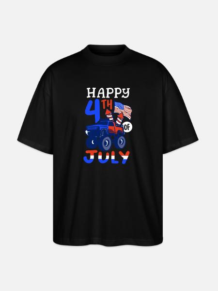 Fröhlichen 4. Juli - Stanley/Stella Oversized Unisex Bio T-Shirt Blaster 2.0 - Schwarz