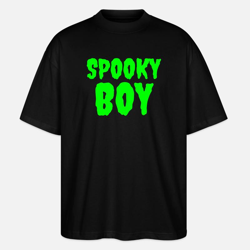 Spooky Boy Halloween Graphic Tee - Stanley/Stella Oversized Unisex Organic T-shirt Blaster 2.0 - black