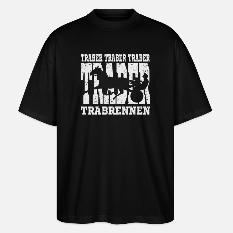 Dekoratives Traber Design - Stanley/Stella Oversized Unisex Bio T-Shirt Blaster 2.0 - Schwarz