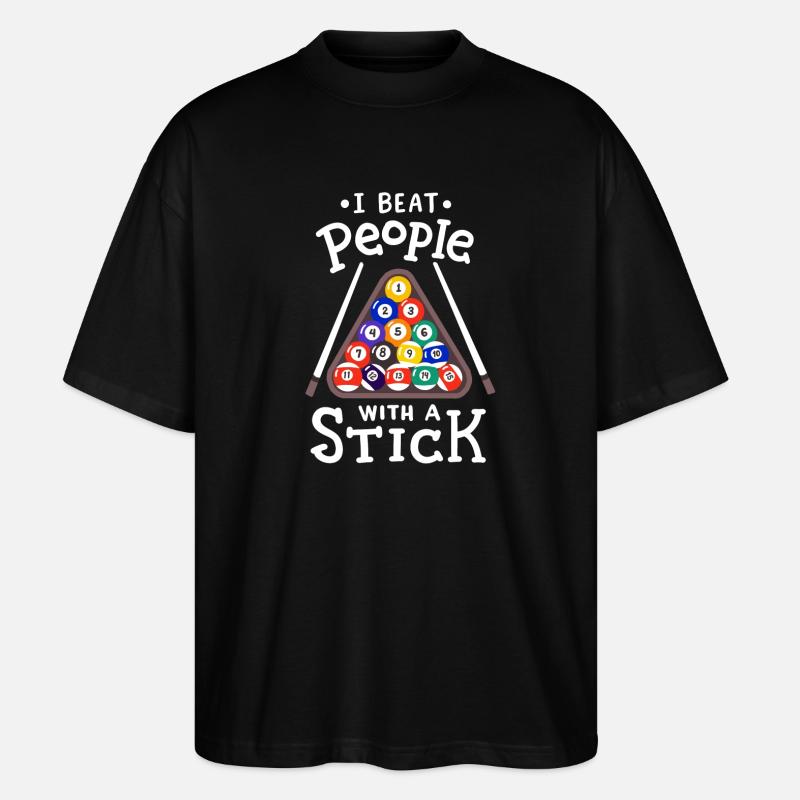Billard Poolspieler - Stanley/Stella Oversized Unisex Bio T-Shirt Blaster 2.0 - Schwarz