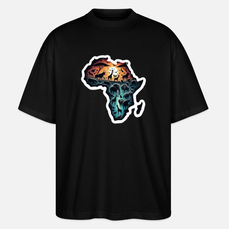 Afrika Abenteuerlust - Stanley/Stella Oversized Unisex Bio T-Shirt Blaster 2.0 - Schwarz