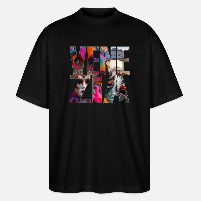 VENEDIG - Stanley/Stella Oversized Unisex Bio T-Shirt Blaster 2.0 - Schwarz