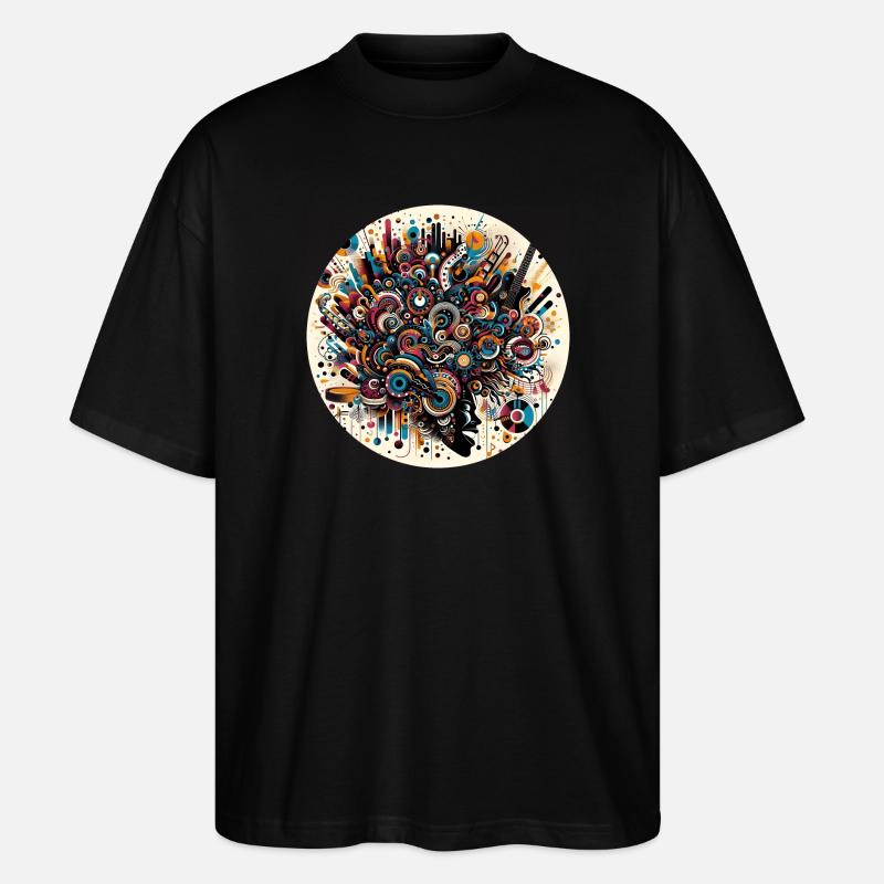 Abstrakte Musikexplosion im Afro-Stil - Stanley/Stella Oversized Unisex Bio T-Shirt Blaster 2.0 - Schwarz