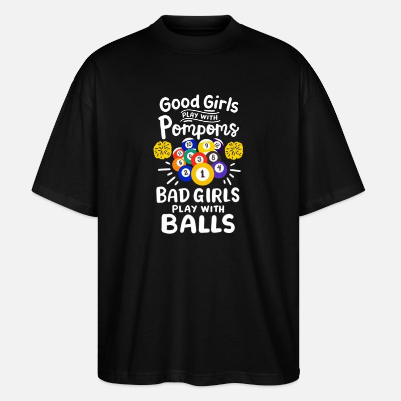 Pool Billard Spieler Mädchen - Stanley/Stella Oversized Unisex Bio T-Shirt Blaster 2.0 - Schwarz