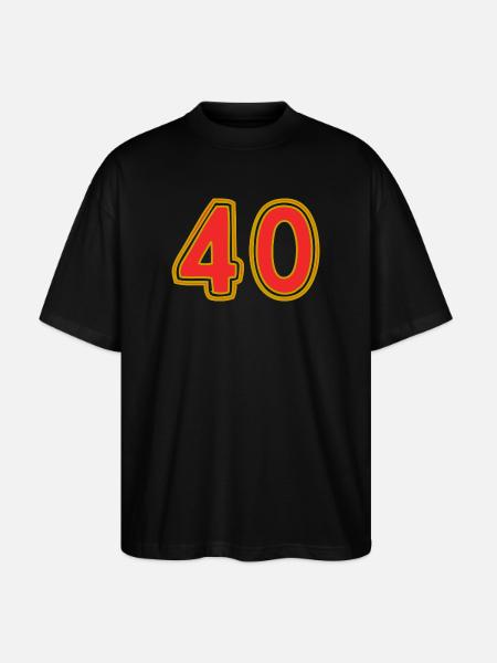 40. 40 YEARS. 40th ANNIVERSARY. 40 YEARS ANNIVERSARY. - Stanley/Stella Oversized Unisex Organic T-shirt Blaster 2.0 - black