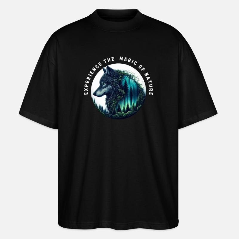 Die Magie der Wolfsnatur - Stanley/Stella Oversized Unisex Bio T-Shirt Blaster 2.0 - Schwarz