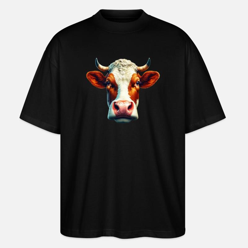 Kuh - Stanley/Stella Oversized Unisex Bio T-Shirt Blaster 2.0 - Schwarz