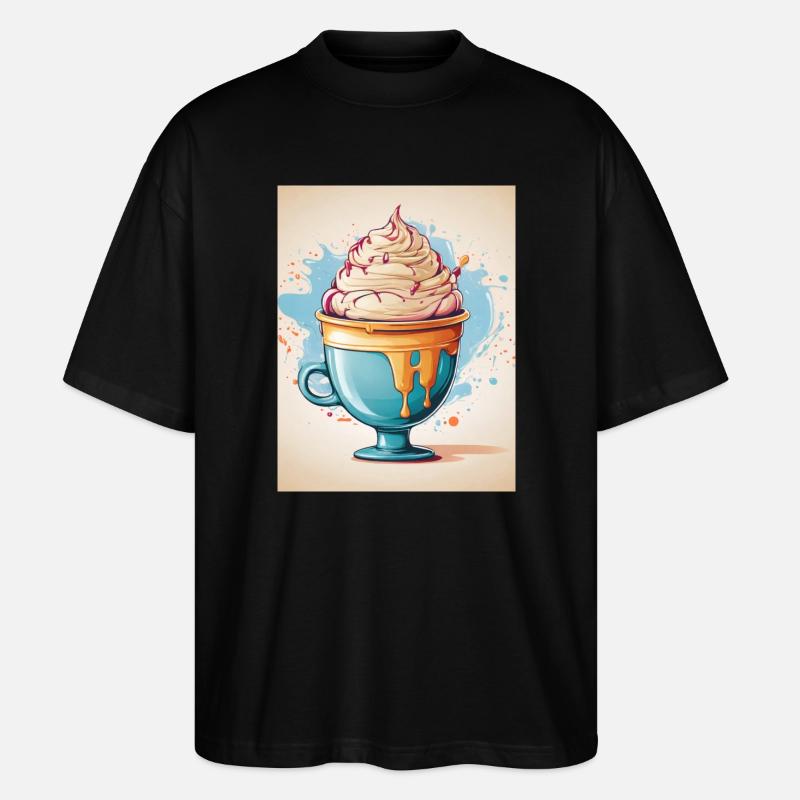 Eisbecher Sommer - Stanley/Stella Oversized Unisex Bio T-Shirt Blaster 2.0 - Schwarz