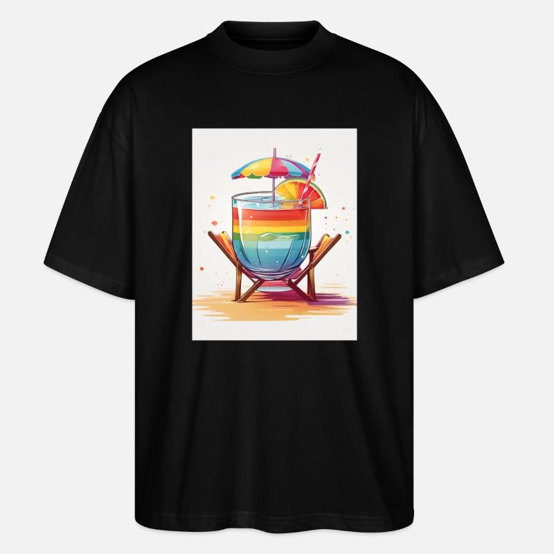 Regenbogen-Cocktail - Stanley/Stella Oversized Unisex Bio T-Shirt Blaster 2.0 - Schwarz