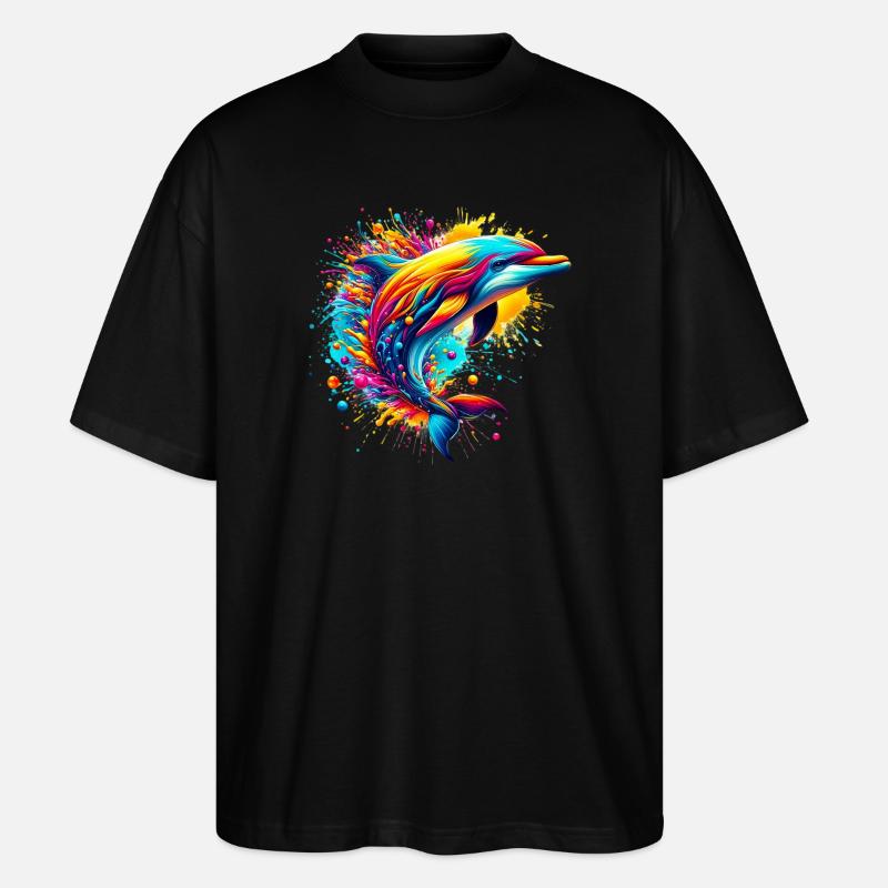 Delfin - Stanley/Stella Oversized Unisex Bio T-Shirt Blaster 2.0 - Schwarz