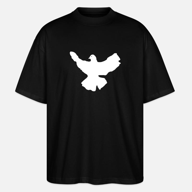 Weiße Friedenstaube - Stanley/Stella Oversized Unisex Bio T-Shirt Blaster 2.0 - Schwarz