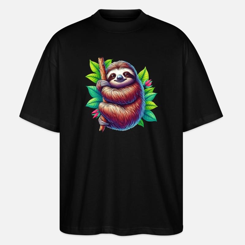 Faultier - Stanley/Stella Oversized Unisex Bio T-Shirt Blaster 2.0 - Schwarz