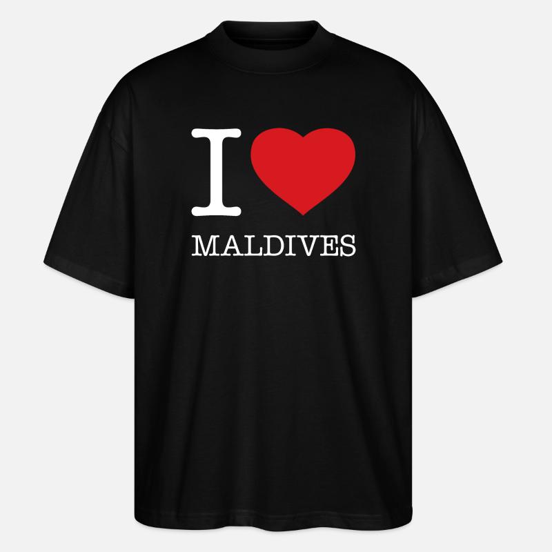 J’AIME LES MALDIVES Malediven - T-shirt bio Blaster 2.0 coupe oversize Stanley/Stella Unisexe - noir