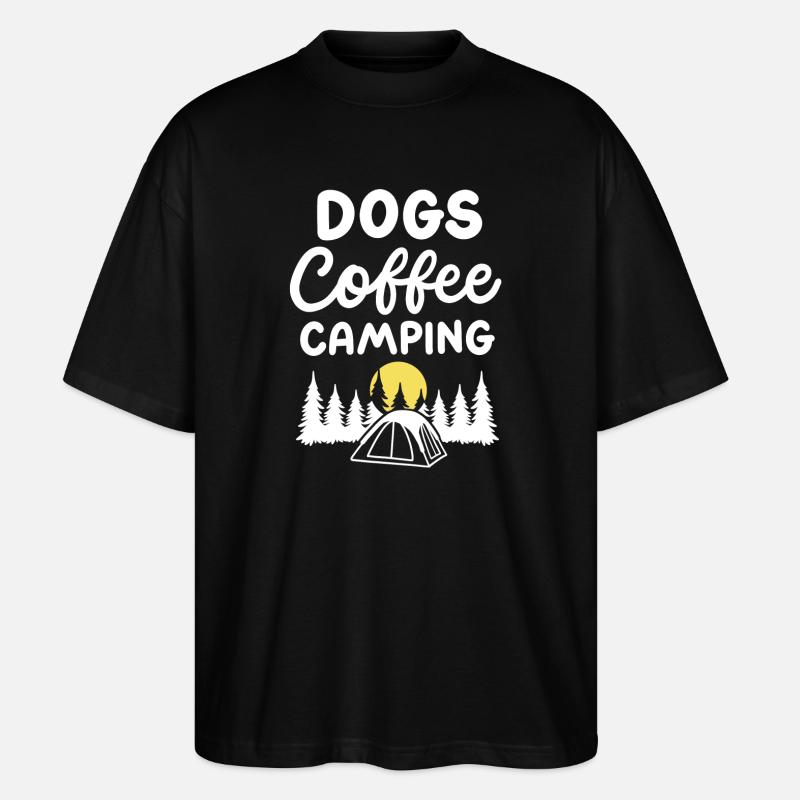 Hunde Kaffee Camping - Stanley/Stella Oversized Unisex Bio T-Shirt Blaster 2.0 - Schwarz